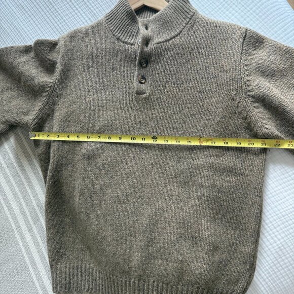 L.L. Bean Lambswool 1/4 Button Sweater - Picture 6 of 8